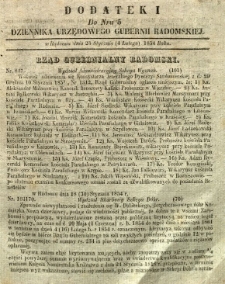 Dziennik Urzędowy Gubernii Radomskiej, 1854, nr 5, dod. I