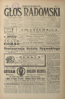 Głos Radomski, 1919, R. 4, nr 84