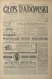 Głos Radomski, 1919, R. 4, nr 84