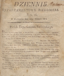 Dziennik Departamentowy Radomski, 1812, nr 26