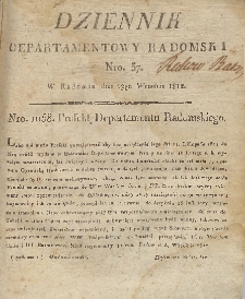 Dziennik Departamentowy Radomski, 1812, nr 37