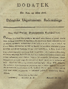 Dziennik Departamentowy Radomski, 1816, nr 22, dod.