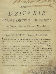 Dziennik Departamentowy Radomski, 1816, nr 27