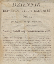 Dziennik Departamentowy Radomski, 1812, nr 44