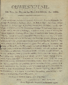 Dziennik Urzędowy Województwa Sandomierskiego, 1820, nr 31, obwieszczenie