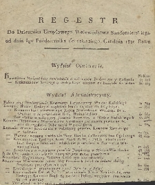 Regestr do Dziennika Urzędowego Wojewóztwa Sandomierskiego, od dnia Igo Października do ostatniego Grudnia 1820 roku.