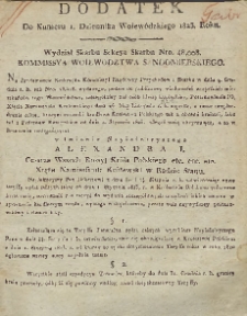 Dziennik Urzędowy Województwa Sandomierskiego, 1823, nr 1, dod.