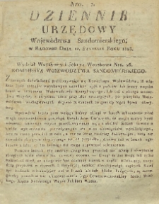 Dziennik Urzędowy Województwa Sandomierskiego, 1823, nr 2
