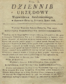 Dziennik Urzędowy Województwa Sandomierskiego, 1823, nr 3