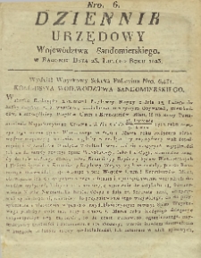 Dziennik Urzędowy Województwa Sandomierskiego, 1823, nr 6