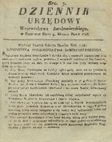 Dziennik Urzędowy Województwa Sandomierskiego, 1823, nr 7