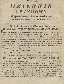 Dziennik Urzędowy Województwa Sandomierskiego, 1823, nr 15