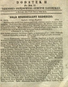 Dziennik Urzędowy Gubernii Radomskiej, 1854, nr 11, dod. II