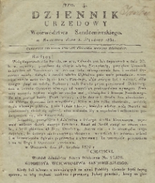 Dziennik Urzędowy Województwa Sandomierskiego, 1831, nr 4