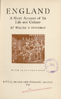 England : A short Account of Its Lifa and Culture