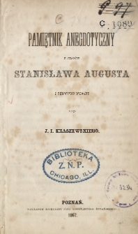 Pamiętnik anegdotyczny z czasów Stanisława Augusta