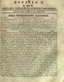 Dziennik Urzędowy Gubernii Radomskiej, 1854, nr 25, dod. II