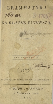 Grammatyka na klassę pierwszą