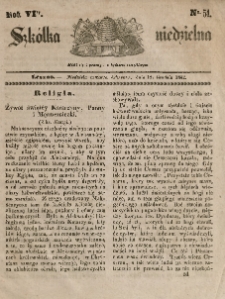 Szkółka niedzielna : pismo czasowe poświęcone włościanom,1842, R. 6, nr 51