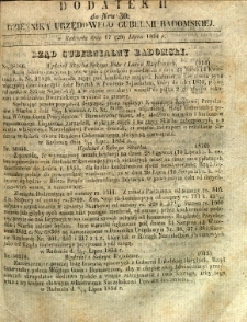 Dziennik Urzędowy Gubernii Radomskiej, 1854, nr 30, dod. II
