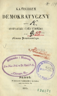 Katechizm demokratyczny czyli Opowiadanie słowa ludowego