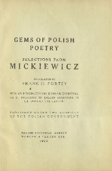 Gems of Polish poetry : selections from Mickiewicz