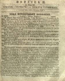 Dziennik Urzędowy Gubernii Radomskiej, 1854, nr 37, dod. II