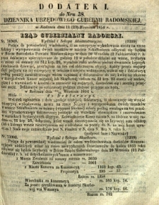 Dziennik Urzędowy Gubernii Radomskiej, 1854, nr 38, dod. I