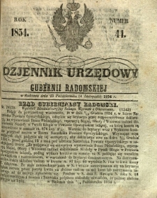 Dziennik Urzędowy Gubernii Radomskiej, 1854, nr 44