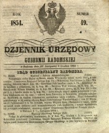 Dziennik Urzędowy Gubernii Radomskiej, 1854, nr 49