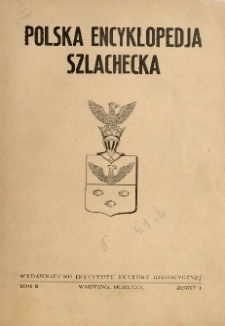 Polska encyklopedja szlachecka. T. 2, z. 1