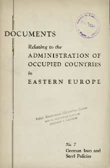 German iron and steel policies