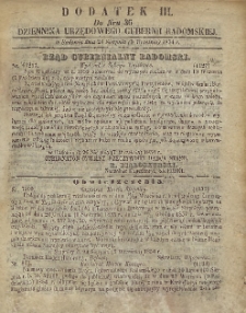 Dziennik Urzędowy Gubernii Radomskiej, 1854, nr 36, dod. III