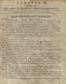 Dziennik Urzędowy Gubernii Radomskiej, 1854, nr 44, dod. III