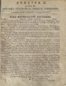 Dziennik Urzędowy Gubernii Radomskiej, 1854, nr 45, dod. II