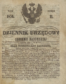 Dziennik Urzędowy Gubernii Radomskiej, 1856, nr 11