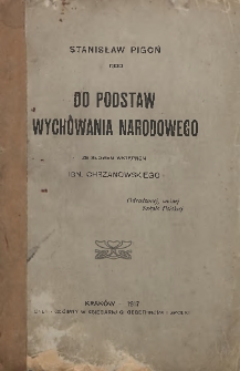 Do podstaw wychowania narodowego
