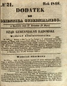 Dodatek do Dziennika Gubernialnego, 1849, nr 21