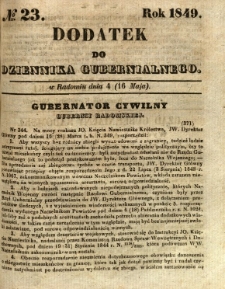 Dodatek do Dziennika Gubernialnego, 1849, nr 23
