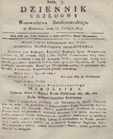 Dziennik Urzędowy Województwa Sandomierskiego, 1829, nr 7