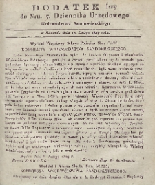 Dziennik Urzędowy Wojew&oacute;dztwa Sandomierskiego, 1829, nr 7, dod. 1