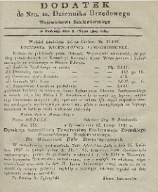 Dziennik Urzędowy Wojew&oacute;dztwa Sandomierskiego, 1829, nr 10, dod. 1
