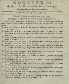 Dziennik Urzędowy Wojew&oacute;dztwa Sandomierskiego, 1829, nr 13, dod. 1