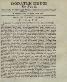 Dziennik Urzędowy Wojew&oacute;dztwa Sandomierskiego, 1829, nr 13, dod. 2