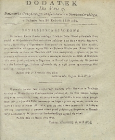 Dziennik Urzędowy Województwa Sandomierskiego, 1829, nr 17, dod.