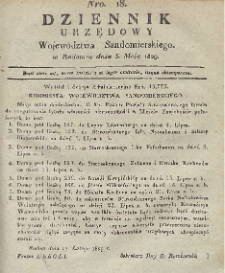 Dziennik Urzędowy Województwa Sandomierskiego, 1829, nr 18