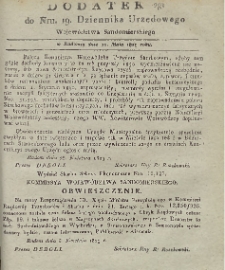 Dziennik Urzędowy Województwa Sandomierskiego, 1829, nr 19, dod. 2
