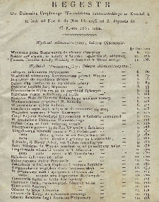 Regestr do Dziennika Urzędowego Województwa Sandomierskiego za Kwartał I. to jest: od Nru 4 do Nru 14 czyli od 2 Stycznia do 27 Marca 1831 r.