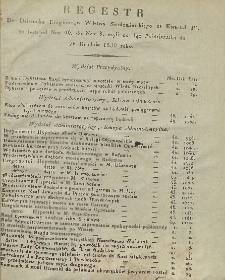 Regestr do Dziennika Urzędowego Województwa Sandomierskiego za Kwartał IV. to jest: od Nru 40 do Nru 3 czyli od 3 Pażdziernika do 26 Grudnia 1830 r.