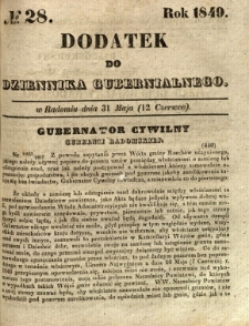 Dodatek do Dziennika Gubernialnego, 1849, nr 28